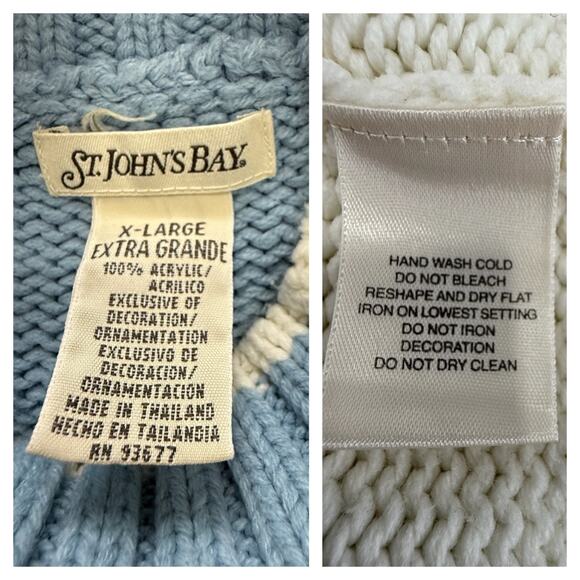 St. John's Bay Sweater Women's XL Turtleneck Fair Isle Knit Nordic Cozy Sequins - Picture 4 of 5